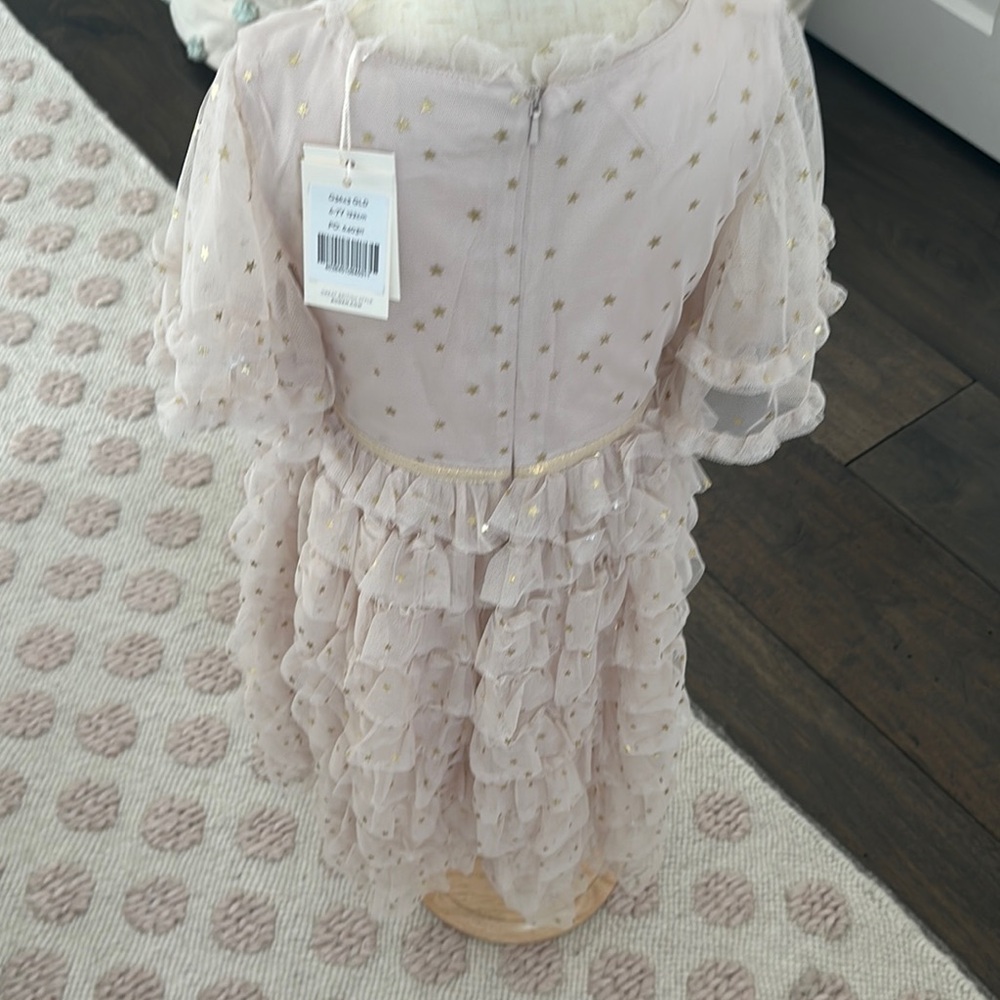 Elegant Ruffled Kids Dress in Soft Pink - Picture 2 of 4